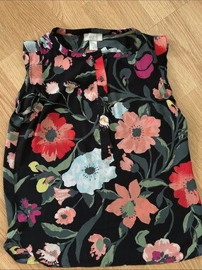 LOFT floral sleeveless bouse